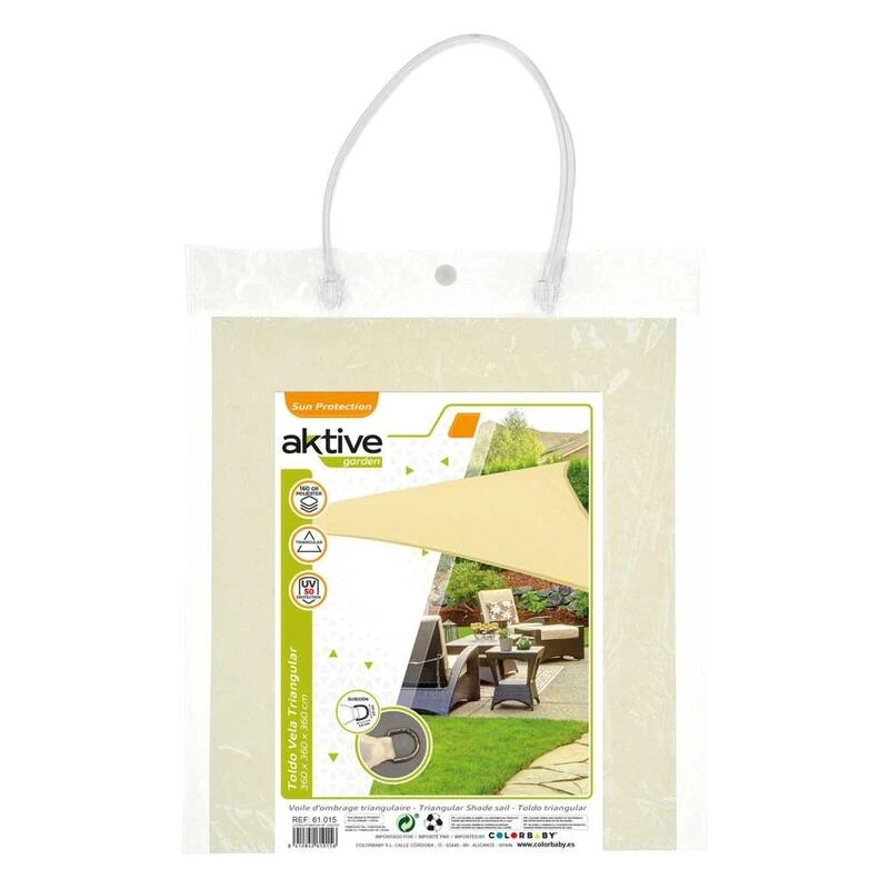 Aktive Garden Uv50 Store Triangulaire Couleur Crème – Image 4